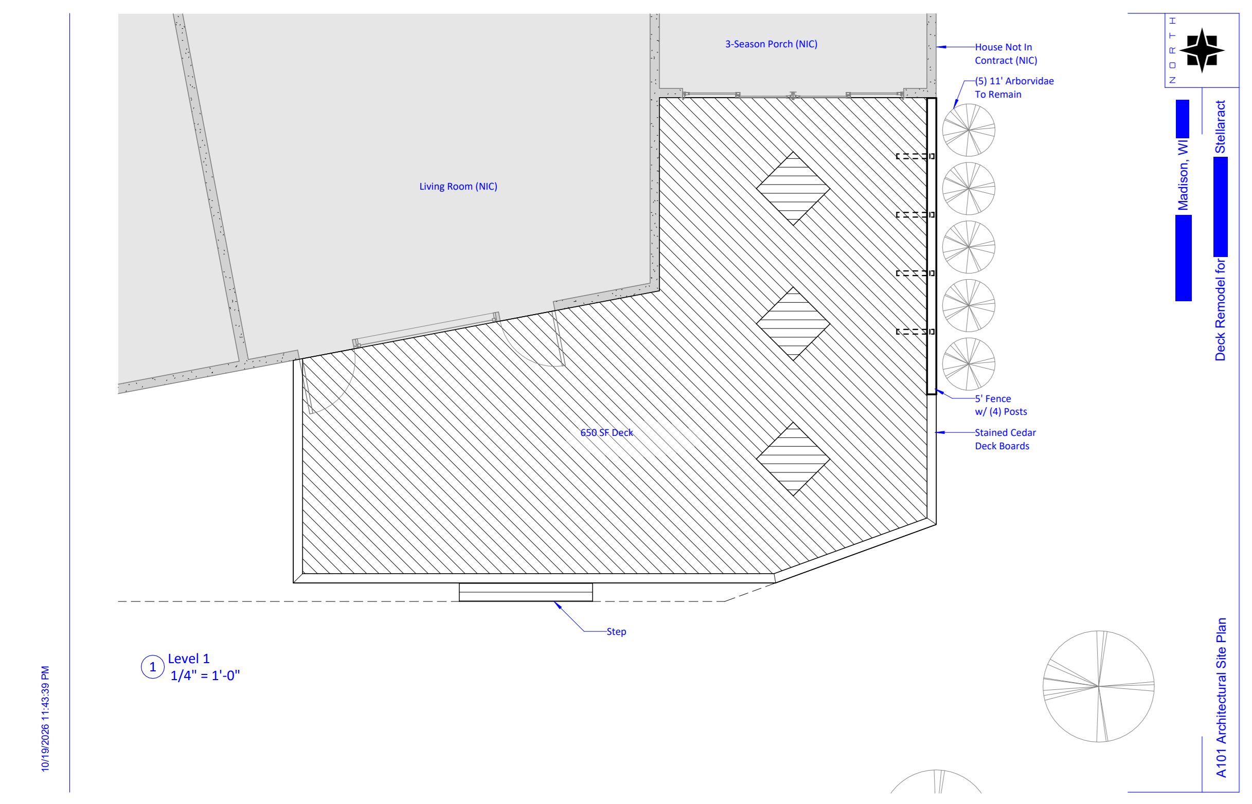 A101 Architectural Site Plan: Deck Remodel for Dianne Fisher by Stellaract